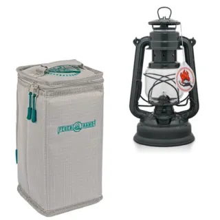 【Petromax】套裝組 經典 Feuerhand 火手 煤油燈+專用攜行袋(ta-276-1 鋼鐵灰-噴砂處理)