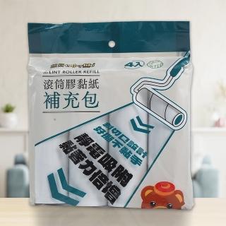 熊圓滾筒膠黏紙補充包-60周-4入x6包(膠黏補充包)