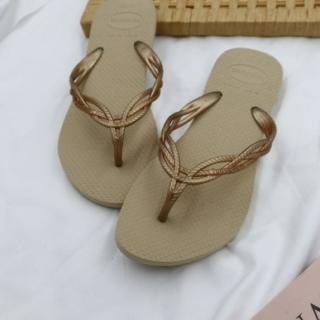 【havaianas 哈瓦仕最優惠】FLASH SWEET 沙金色(拖鞋 女款 夾腳拖 巴西 夏日必備 海灘拖 哈瓦士)