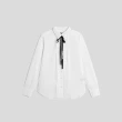 【GAP】女裝 純棉翻領長袖襯衫-白色(742544)