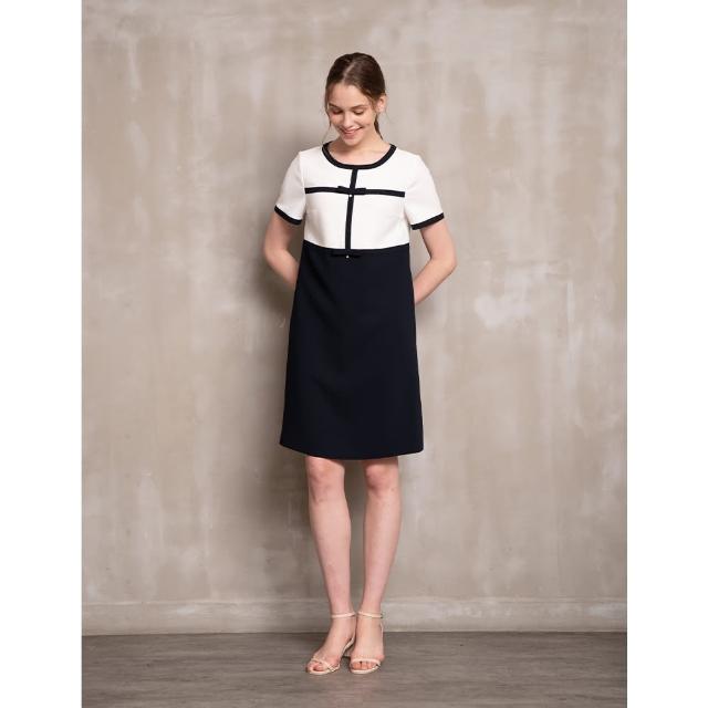 【perng yuh 芃諭名品】簡練質感 色塊 厚雪紡洋裝(2023 AW Collection｜2C秋冬系列)