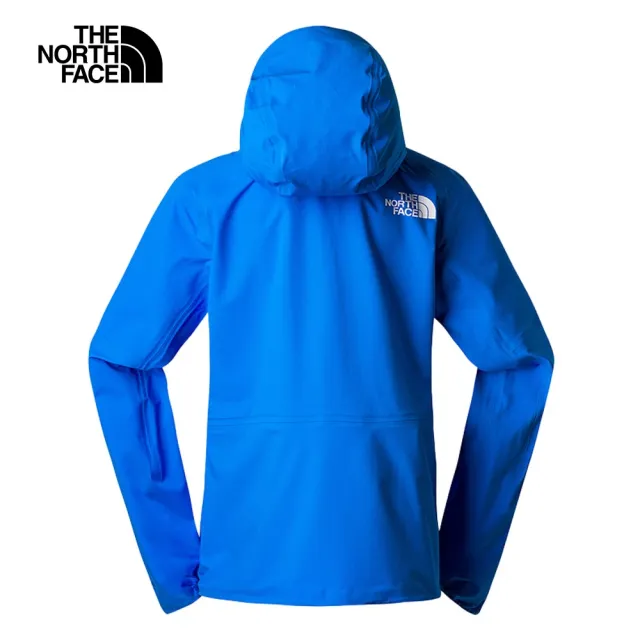 【The North Face 官方旗艦】北面女款藍色防水透氣可打包連帽衝鋒衣｜7ZTXI0K