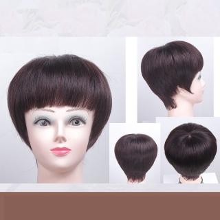 【巴黎精品】現貨+預購 女短假髮真髮假髮透氣假髮片輕量隱形增髮量假髮接髮(平剪妹妹頭劉海4色a1cq25)