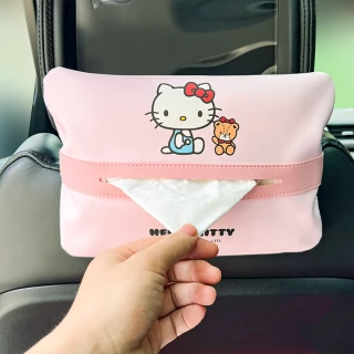 【HELLO KITTY】可愛凱蒂貓居家車用掛式抽取式面紙套紙巾套(適用軟包裝)