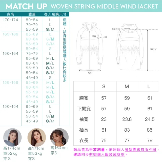 【STL】現貨 韓國 MatchUp 防曬 防潑水 女 長版 縮腰 寬鬆 連帽 運動 風衣 外套(多色)