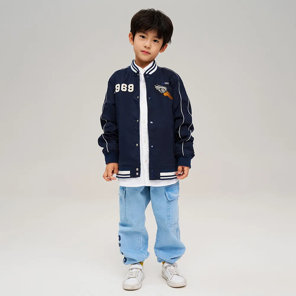 【GAP】男童裝 Logo束口牛仔褲-淺藍色(784942)