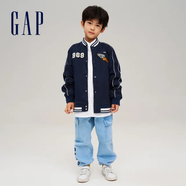 【GAP】男童裝 Logo束口牛仔褲-淺藍色(784942)