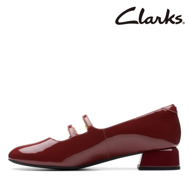 Clarks】女鞋Daiss30 Shine 小圓頭雙條帶柔軟漆皮瑪莉珍鞋跟鞋