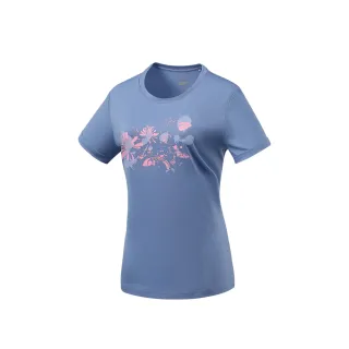 【Mountneer 山林】女木醣醇涼感印花上衣-藍紫-41P74-87(t恤/女裝/上衣/休閒上衣)