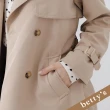 【betty’s 貝蒂思】雙排釦西裝領腰帶風衣(卡其色)