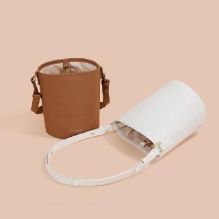 【巴黎精品】現貨+預購 側揹包真皮肩揹包(時尚水桶包通勤牛皮女包包2色a1cm44)