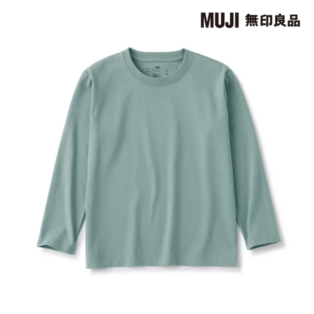 【MUJI 無印良品】兒童棉混聚酯纖維圓領長袖T恤(共6色)