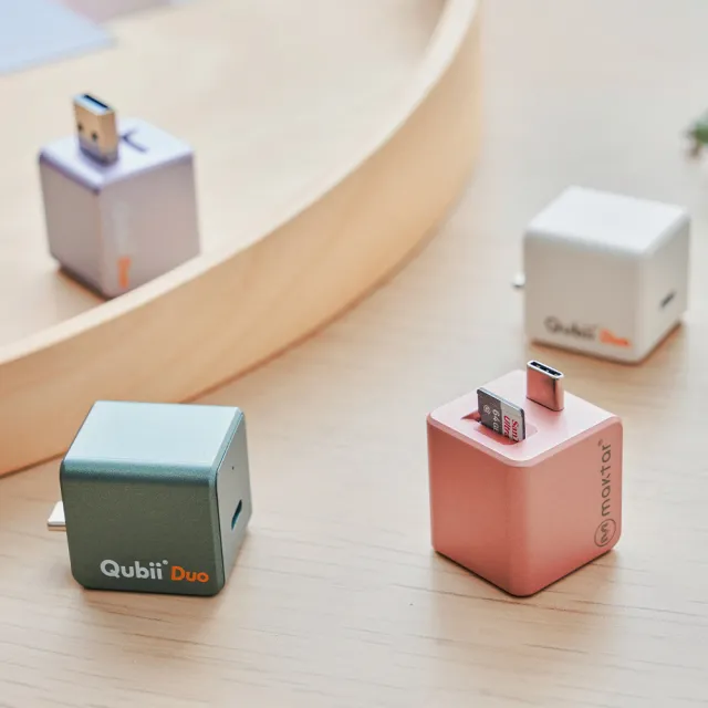 【Maktar】QubiiDuo USB-C 備份豆腐 128G組(內含128G記憶卡/ios apple/Android 雙系統 手機備份)