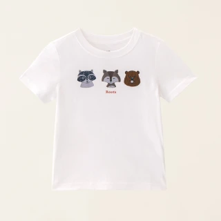 【Roots】Roots小童-動物派對系列 森林動物純棉短袖T恤(白色)