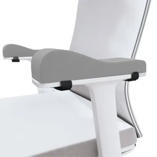 【UniSync】人體曲線高回彈減壓記憶棉辦公椅子扶手增高墊 灰