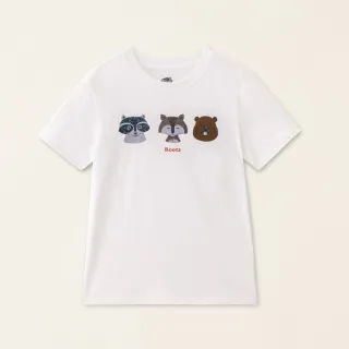 【Roots】Roots大童-動物派對系列 森林動物純棉短袖T恤(白色)