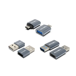 【POLYWELL】USB3.1 Gen1 C公轉A母 轉接頭 /鋁殼 /灰色