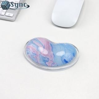 【UniSync】水晶果凍感心形軟Q冰涼減壓手腕託/滑鼠墊 大理石