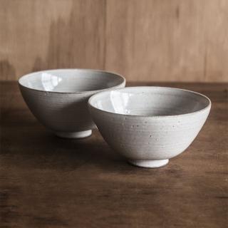 【上作美器】暮白釉色碗兩件組(夫妻碗 陶瓷飯碗 新居落成)