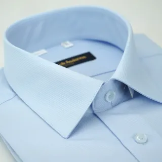 【金安德森】藍色斜紋吸排窄版短袖襯衫