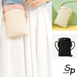 【Sp house】實力出彩拼色單肩斜背女用手機包(3色可選)