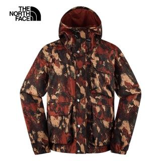 【The North Face 官方旗艦】北面男款棕色DryVent防水透氣可調節連帽衝鋒衣｜7W7FOMK(外套)