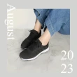 【FUFA Shoes 富發牌】極簡飛織輕量透氣休閒鞋-黑/灰粉 1PLC020(女鞋/運動鞋/慢跑鞋/健身鞋)