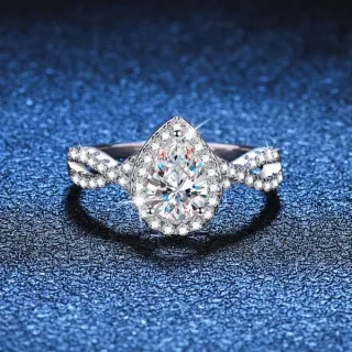 【巴黎精品】現貨+預購 莫桑鑽石戒指飾品配件925純銀戒指婚戒鑽戒(1克拉對戒莫桑鑽戒指a1cn142)