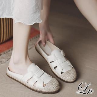 【LN】現貨 經典鏤空編織羅馬涼鞋※(平底/拖鞋/休閒鞋/售完不補)