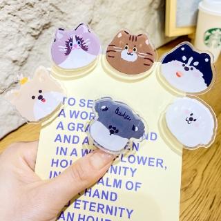 動物雙面可愛檔案夾6件組(造型收據夾 便簽夾 展示 照片 辦公室 文具 手帳 留言夾 標籤夾 壓克力夾)