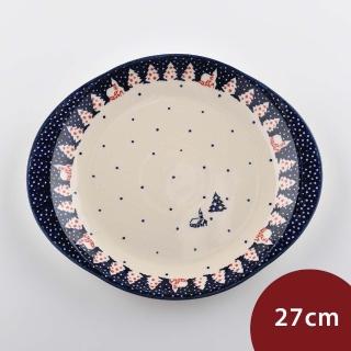 【美學生活】波蘭陶 Manufaktura 橢圓淺盤 陶瓷盤 圓盤 菜盤 水果盤 27cm 波蘭手工製(靜謐冬夜系列)
