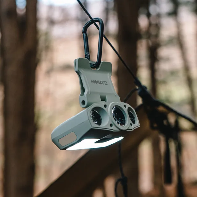 【CLAYMORE】Capon 200H 安全帽夾燈 180度轉軸 投射/散射雙燈型   灰綠/黑 兩色可選(CLP-2000)