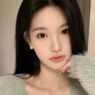 【SUMMER一夏】韓國設計無耳洞耳環 貓眼石花朵精緻小巧無痛蚊香盤耳環(ins韓風)