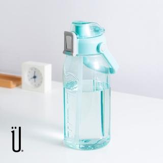 【UdiLife】彈蓋式吸管太空水壺 1500ml-雀湖綠(Tritan 超大容量 彈蓋水壺 運動水壺 透明水壺 SGS檢驗合格)