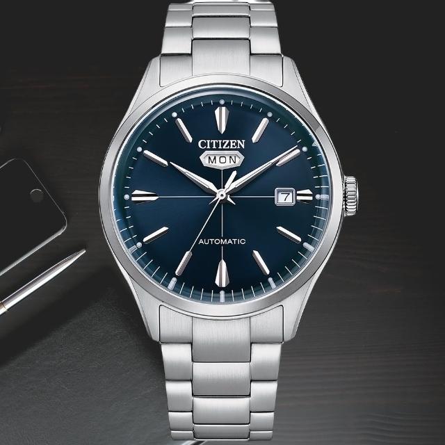 【CITIZEN 星辰】Mechanical 時尚機械腕錶 40.2mm(NH8391-51L 藍)