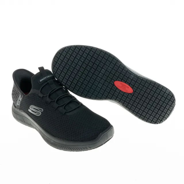 【SKECHERS】男鞋 工作鞋系列 瞬穿舒適科技 SUMMITS SR 寬楦款(200205WBBK)