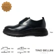 【TINO BELLINI 貝里尼】男款 義大利進口牛皮圓頭輕量厚底綁帶紳士鞋HM2O020(深邃藍)