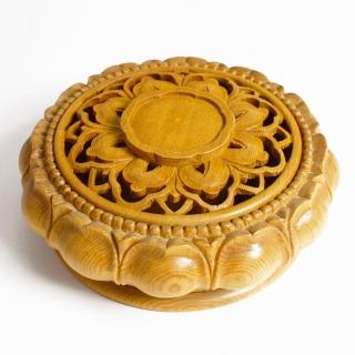 【荒木雕塑藝品】檜木手工雕刻環香爐(大)