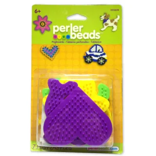 《Perler 拼拼豆豆》五入彩色嬉遊造型模型板組合(小愛心、小狗、海豚、雛菊、車)