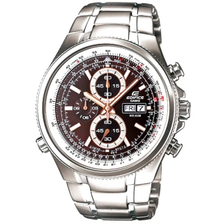 【CASIO】EDIFICE 極速狂飆三眼賽車運動錶-玫瑰金(EFR-506D-5AVDF)