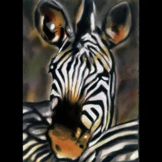 【劉其偉藝術典藏】親筆簽名限量發行石版畫(保育動物系列--斑馬)