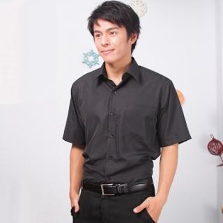 【JIA HUEI】短袖男仕吸濕排汗防皺襯衫 黑色 商務 男襯衫(臺灣製造)