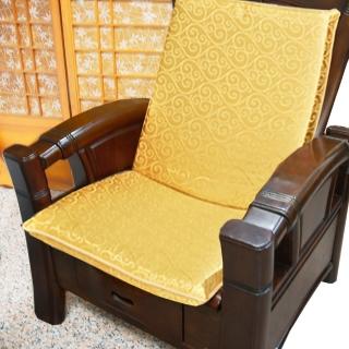 【凱蕾絲帝】加厚連體L型背坐墊1入木椅通用高支撐-100%臺灣製造(富貴金)