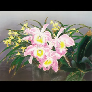 【陳進藝術典藏】親筆簽名限量發行石版畫(蘭花)