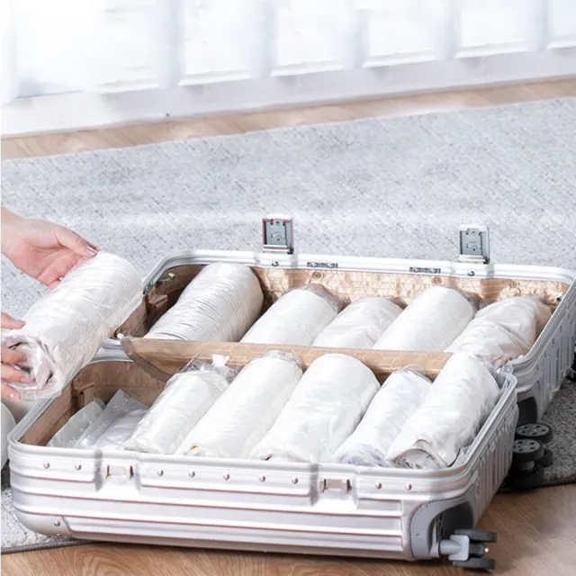 【悅生活】百特兔寶--居家旅行衣類收納袋10件組 40*60cm(壓縮袋 收納袋 免吸塵 旅行用 手捲式)