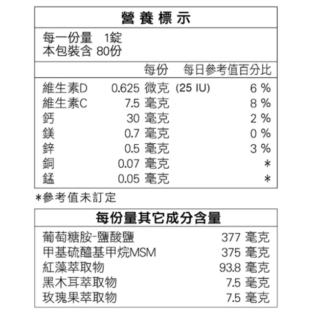 【三多】靈活系列-保固力純素80錠(植物性葡萄糖胺+MSM+鈣)