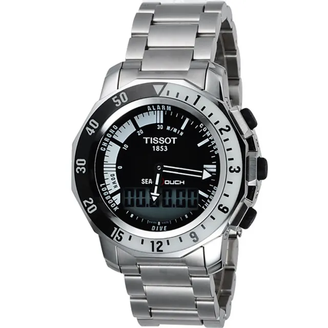 【TISSOT】水鬼 SEA-TOUCH 觸控多功能潛水錶-黑(T0264201105100)