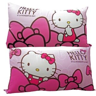 【享夢城堡】大美枕44x75cm同色二入(HELLO KITTY 蝴蝶結-粉.白)