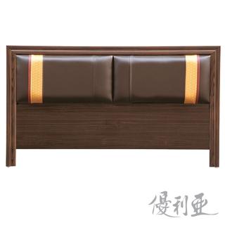 【優利亞-簡約雙色皮面】雙人5尺床頭片