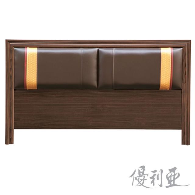 【優利亞-簡約雙色皮面】雙人5尺床頭片